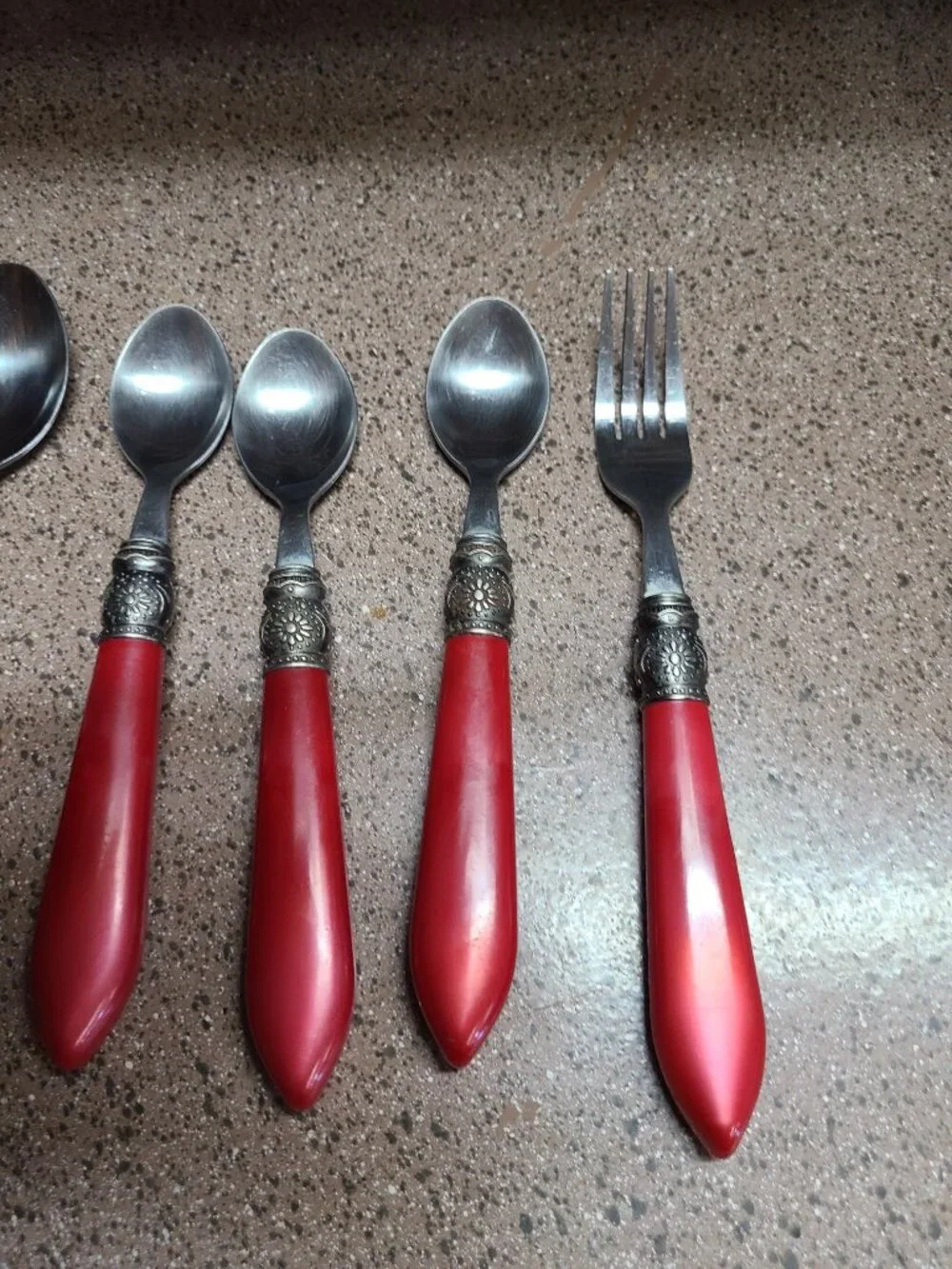 Pioneer Woman Red Cowgirl Lace Stainless Steel Flatware Lot of 11 Mixed Lot